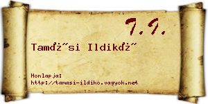 Tamási Ildikó névjegykártya